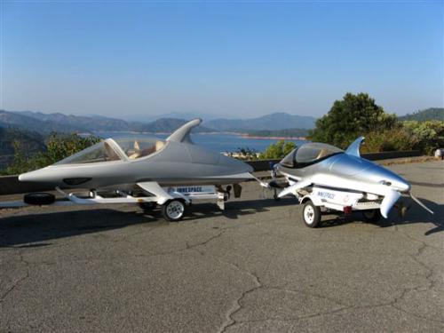 Ready for swim - The materials in the body of the boats include fiberglass and Kevlar. The half-inch-thick acrylic and polycarbonate cockpit canopy in the Angel is that of an F-16 fighter jet, while the larger Sea Breacher has a 0.75-inch canopy from an F-22 Raptor.   Both of the boats are custom-built, though there are plans to mold the Sea Breacher.