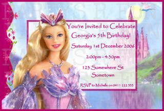 Barbie Fairytopia Mermaidia - This is a sample invitation. Though, I want to customize it with the picture of my baby. 