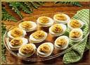 Deviled Eggs - platter of deviled eggs