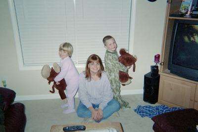 Mom and the original Brat Pack - My 2 kids and I posing for the cam.