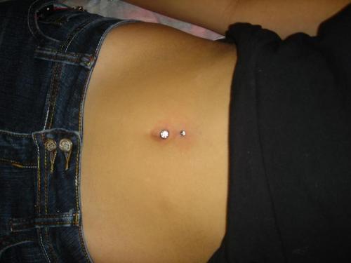 Belly piercing - This is a picture of someone who just got their belly pierced.