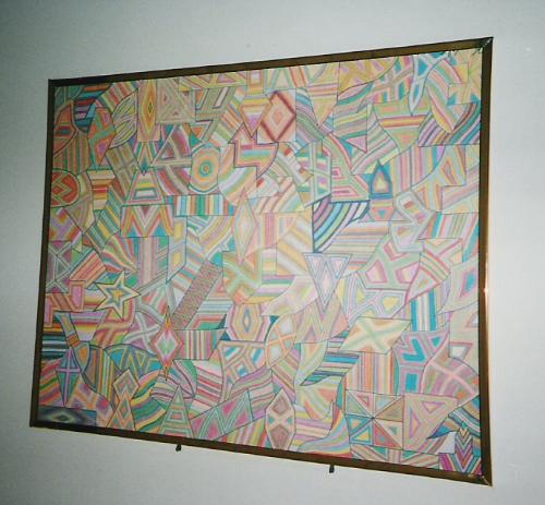 Ken's Art - Here is one of my pieces of arwork.  It is geometric/abstract art that I used with markers.  This is one of my hobbies.