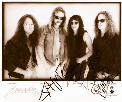 Metallica band  - A picture of Lars Ulrich, James Hetfield, Kirk Hammett, and Jason Newsted from the band Metallica.