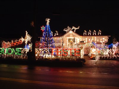 Christmas decorations - House covered in lights Christmas decorations - House covered in lights