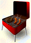 grill - Sausages kept on a hot grill.
