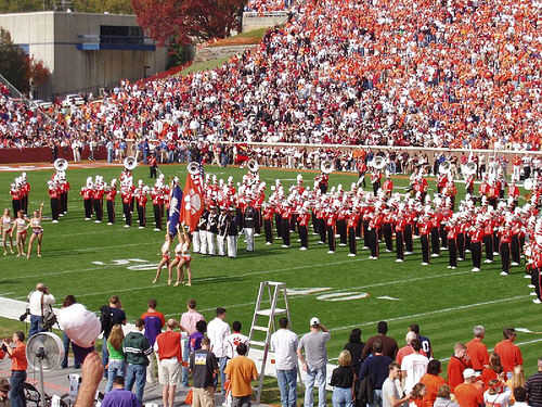 Clemson Tigers HomeComing Game pt. 97 - The clemson dancers and band on the field for homecoming.
