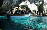 Boat in Blue Grotto - boat in one of the caves in the Blue Grotto