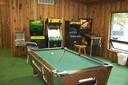 game room - pool table, arcade games, 