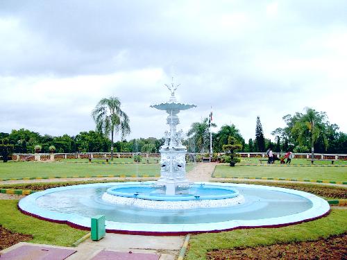 Water fountain and park at Mysore, India - Photographed at Mysore