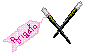 Pixellized chopsticks - I made these for Gaia online a long time ago..