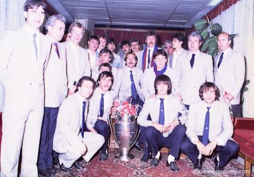Steaua Bucuresti 1986 - FC STEAUA BUCURESTI was founded following to a decree signed off by Mihail Lascar on the 7th of June 1947, on behalf of the National Ministry of Defense of Romania. In the summer of 1946, a few generals and high officers of the Romanian Army were seriously considering starting up a military club and an Army's football team. A few months later, in the spring of 1947, their endeavors led to the formation of the so called 'Sports Association of the Romanian Army'.    The first leader of the football team was also its skipper, Stefan Septville and the newly emerged team had its first ever training camp. Despite the  fact the new team had to take a play off for promoting to the second Division, it was brought up to the top Division, as a replacement for the team Carmen, which was excluded form the top football of Romania. The first coach of the team in its first season in the top Division was Coloman Braun-Bogdan.    Soon the team was named CCA and won its first ever domestic title in Romania in 1951, under the helmet of Gheorghe Popescu, one of its honorary founding members.    Between 1951 and 1961, CCA won 5 more domestic titles, till its name was changed to STEAUA, in the summer of 1961. What did STEAUA bring as an innovation to Romanian football.    Steaua has always promoted the skillful, free flowing and spectacular football, played at an amazing pace, which brought the nickname 'The Speedsters' for the mid 80's team . That STEAUA team became the first ever Eastern European club to win the highest trophy of the European Football, the 'Cup of the European Championships' (or UEFA Champions League as it is known today).    In the 1990's, our club's team won the domestic championship of Romania for 6 times and represented the country 3 times in a row in the UEFA CHAMPIONS LEAGUE competition.    All together, STEAUA BUCURESTI trophy cabinet is by far the richest in the country, as our team won 23 domestic titles, 20 National Cups and 5 Romania's Supercups.