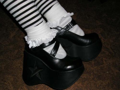 My shoesies! - There are my mary janes, I like them a lot :) I love platform shoes and boots.