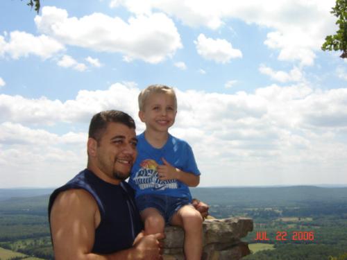 Petit Jean Mountain - This is a picture of my husband and son on Petit Jean mountain.  It's really a beautiful place to visit.