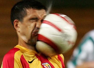 hit by a ball - That guy probably had the worst headache ever!!! 