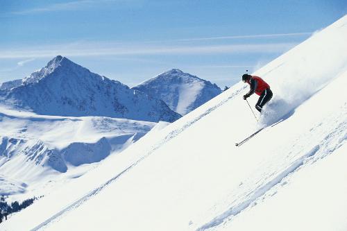 Skiing - Skiing down the mountain