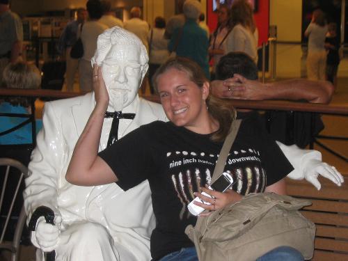 me n the colonol (sp?) - @ louisville airport waiting for JT