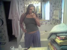 ooo showing some tummy! lol - me in the bathroom mirror