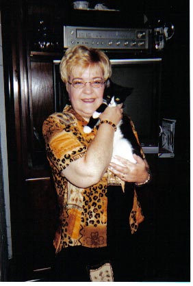 Me and my cat, Sylvia - Soon after I adopted her, I posed with my cat Sylvia.