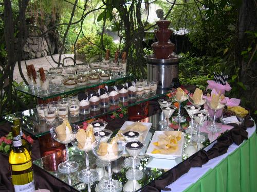 buffet table - the photo is showing a table with different food for the guest