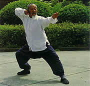 A taichi master practsing