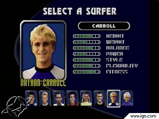 Championship Surfer - Championship Surfer http://psx.ign.com/objects/015/015287.html Surfing makes an appearance on the PlayStation with CHAMPIONSHIP SURFER. Choose a board and hit the wave in six different game modes. Championship mode is a tournament, complete with time limits and panel scoring just like real surf competitions. Arcade mode has a point-based system; score enough points and avoid the obstacles to advance to the next round. Play a game of Simon Says in the Trick Attack mode, or just surf for a specific amount of time in the Time Attack mode. If you simply want a casual day at the beach, use the Free Surf mode and don't worry about scores or time limits. For the ultimate challenge, you and your friends should play the Rumble mode where points are scored by knocking your opponent off the wave. Get ready to hang ten any way you want with CHAMPIONSHIP SURFER