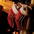 Christmas Stockings - Christmas Stockings hanging over the fireplace filled with goodies!