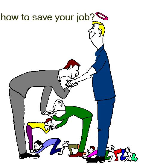 How to get pramotion - A funny cartoon shows an office infrastructure