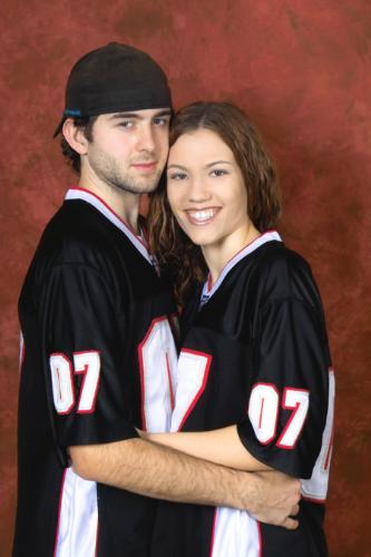 Jersey Girl - Me and my boyfriend wearing our matching jersies.