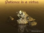 Patience is a virtue. - Patience is the ability to endure waiting, delay, or provocation without becoming annoyed or upset, or to persevere calmly when faced with difficulties.