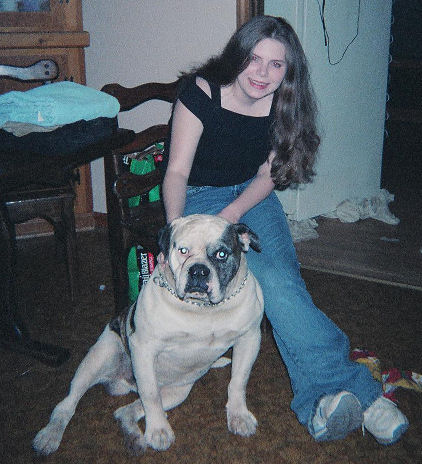 My Bulldog & I - Me hanging out with my American Bulldog, Brutus.