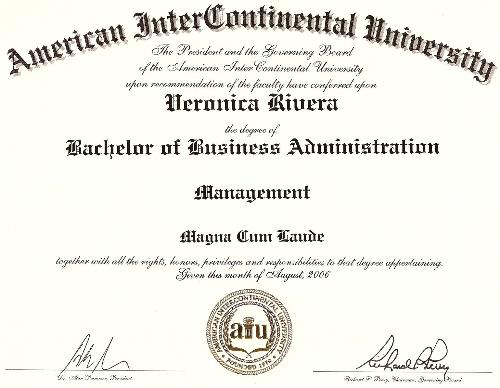MY DEGREE - AIU UNIVERSITY BA in BUSINESS