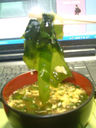 seaweed soup - whenever i catch a cold and have been sick nothing like a bowl of seaweedsoup fills you up,settles your stomach and warms you up.....much different from the western idea of chicken soup lol