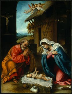 The Nativity - Joseph, Mary and baby Jesus in the manger The Nativity - Joseph, Mary and baby Jesus in the manger