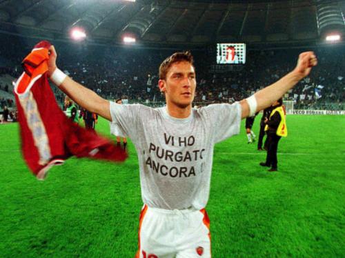 Totti in derby - After a great goal in derby!