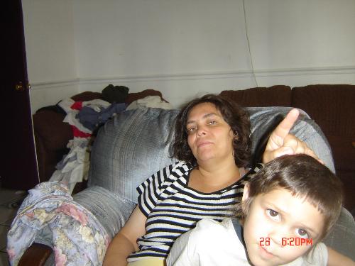 Me and my son - Myself and my four year old son hanging out at the house.