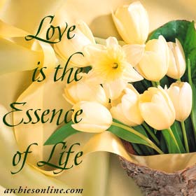 love is essence of life ..........true r not - A love greating with flowers