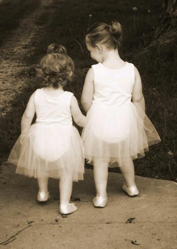 ballerinas - beauties aren't they?  my 3 year old and 18 month old play dress up!