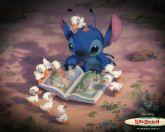 read and read - stitch is reading with his friends. he keeps doing that again and again. so annoying!