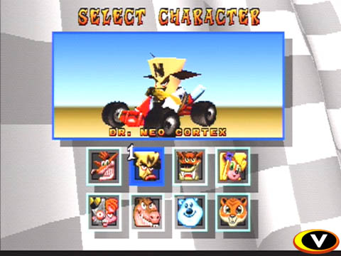 Crash Team Racing - Crash Team Racing OK, let's say you're a big game company. You've got a mascot - he's absolutely huge with 'the kids.' You've made a nice little chunk of change off your little guy, but the kids are wising up to the fact that every game you've put out has only had minimal improvements over the previous one, and they aren't buying your little guy like they used to. You've got too much riding on him to stop now - action figures, shirts, and don't forget the talk of a cartoon that your licensing department keeps tossing around. You need a new hook... a new style of game to get the kids right back where you want them. But at the same time, you really don't actually want to have to think up a new concept for a game. So you do what so many developers have done before you - you toss your mascot, his arch nemesis, and a bunch of other characters from your games into go-karts. Then you start designing tracks filled with weapon power-ups. Before you know it, you're shipping yet another Mario Kart clone into the marketplace! Hey, big win, right? For most of the developers out there, the answer is no. Most of the Mario Kart clones that have come out thus far have either added unwelcome elements to the gameplay or have just plain sucked at ripping off the original console kart game. Naughty Dog, however, has managed to create a Mario Kart clone that does everything right. While it has a Diddy Kong Racing-like adventure element to it, as well as a bit of a storyline, it rarely aspires to be more than a great mascot racing game.