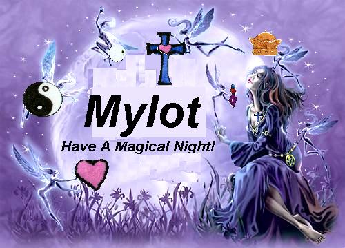Have a nice night! - this is a picture of a moon and a princess and some little fairies hovering around her bringing her things and with the words Mylot have a magical night.