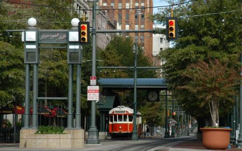Trolley car - A trolley car in Memphis, Tenessee, United States.