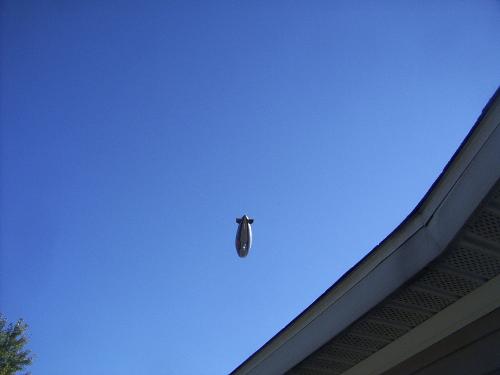 Blimp over house - The blimp flew over our house on October 6, 2006.