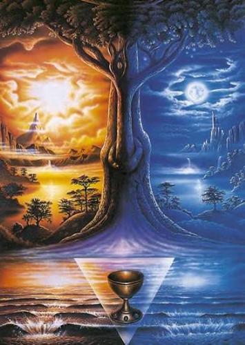 Elements in Nature - Mystical picture, showing the elements of nature, all in one.