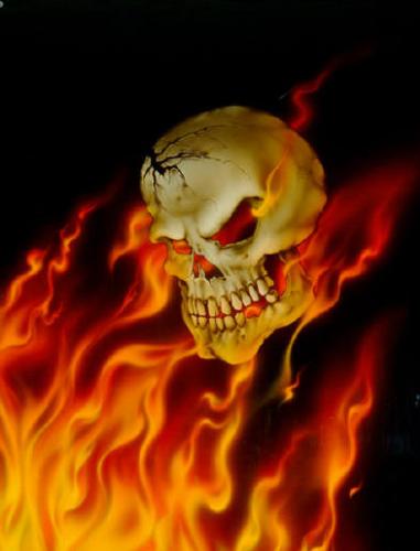 Flaming Skull - Flaming skull image.