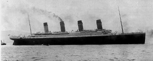 Titanic - The Titanic leaving on its maiden and last voyage on April 10, 1912.
