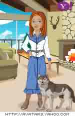 Yahoo avatar - another Yahoo avatar for the winter time...another cabin and wolf like pet.. warmer clothing too.