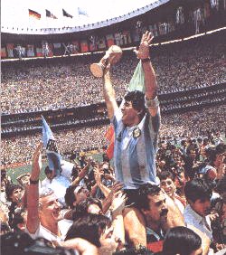 Maradona - Diego Armando Maradona in 1986, After winning the FIFA World Cup