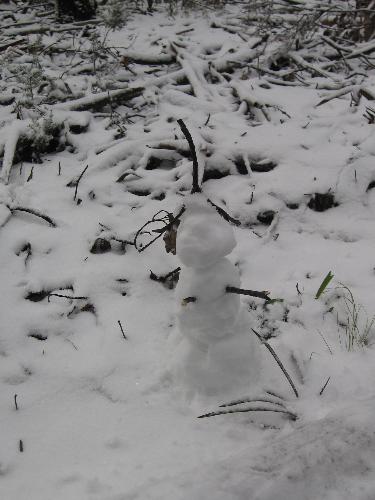 poor snowman - our poor sttempt at a snow man