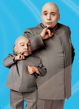 mini-me and dr. evil - mini-me and dr. evil from the movie Austin Powers
