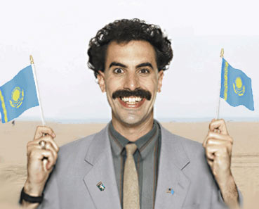 Borat  - Borat was born in 1972 in Kuçzek, Kazakhstan. He is the son of Asimbala Sagdiyev and Boltok the Rapist, who is also his maternal grandfather. He is also the former husband of Oksana Sagdiyev, who was the daughter of Mariam Tuyakbay and Boltok the Rapist. His relationship with his mother seems to be unpleasant, and Borat has commented that'she wishes she was raped by another man.'Borat has a sister named Natalya, regarded as the fourth-best prostitute in Kazakhstan (and best sex-in-mouth), with whom he often fornicates. He also has a younger brother named Bilo, who is mentally retarded and must be kept locked behind a metal door or in a cage. Bilo also has a pouch were he stores all the porno he looks at inside. In an interview, Borat said,'My brother Bilo has a small head but very strong arms. He have 204 teeth (193 in mouth 11 in nose)! You can do anything to him - he do not remember nothing! He is a sex crazy ... all day long he in his cage look on porno& rub rub rub!'[2]He has been married several times, once to his half-sister's plough. His first wife was Oksana Sagdiyev, another half-sister. She was shot and killed by neighbour Nursultan Tuyakbay, who mistook her for a bear, while accompanying her brother-in-law Bilo on a walk in the forest. Borat was largely unaffected by this event and even celebrated it, as he was able to buy a new wife who he claimed was not boring. He maintains extramarital relations with a girlfriend, a mistress, and at least one prostitute. He has three children: 12-year-old Bilak, 12 year-old Biram (whose mother is Borat's sister, Natalya), and 13 year-old Hooeylewis (his favorite child); and 17 grandchildren.